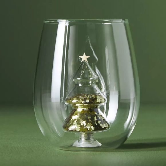 Anthropologie Yuletide stemless wine glass, NEW! 2023 - Picture 1 of 2